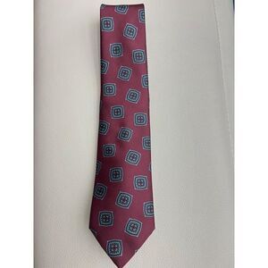 Town Crofts Men Burgundy Geometric Necktie